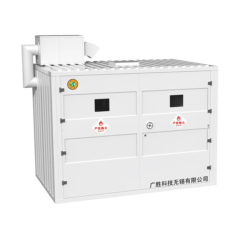 Zunanje, protieksplozijsko varno skladišče kontejnerjev za shranjevanje na policah